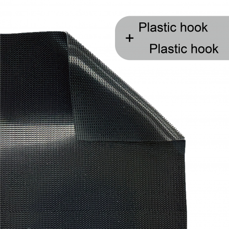 Plastic hook + Plastic hook b2b - Standard back to back fasteners is a product with hook on one side, and loop on the other.